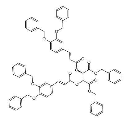 dibenzyl (-)-(2R,3R)-2,3-bis{3-[2,3-bis(3,4-dibenzyloxy)phenyl]prop-2-enoyloxy}-L-tartrate结构式