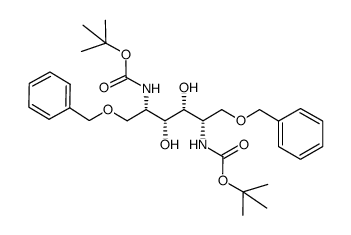 di-tert-butyl ((2S,3R,4R,5S)-1,6-bis(benzyloxy)-3,4-dihydroxyhexane-2,5-diyl)dicarbamate结构式