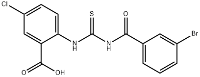 2-[[[(3-bromobenzoyl)amino]thioxomethyl]amino]-5-chloro-benzoic acid结构式