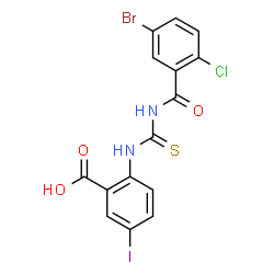 2-[[[(5-BROMO-2-CHLOROBENZOYL)AMINO]THIOXOMETHYL]AMINO]-5-IODO-BENZOIC ACID structure