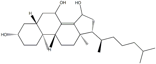 5α-Cholest-8(14)-ene-3β,7,15-triol结构式