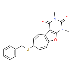 2H-Cyclohepta[4,5]furo[2,3-d]pyrimidine-2,4(3H)-dione,1,7-dihydro-1,3-dimethyl-7-[(phenylmethyl)thio]- (9CI)结构式