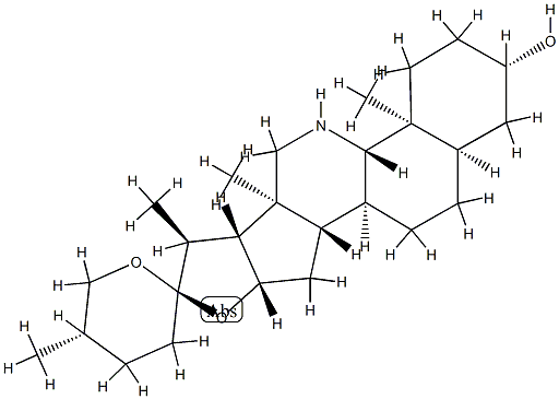 (25S)-11-Aza-5β-spirostan-3β-ol structure