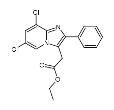 ethyl 2-(6,8-dichloro-2-phenylimidazo[1,2-a]pyridin-3-yl)acetate结构式