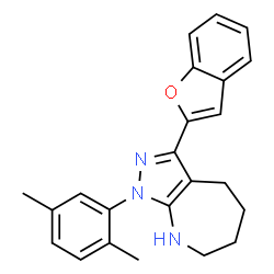 Pyrazolo[3,4-b]azepine, 3-(2-benzofuranyl)-1-(2,5-dimethylphenyl)-1,4,5,6,7,8-hexahydro- (9CI)结构式