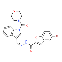 2-Benzofurancarboxylicacid,5-bromo-,[[1-(4-morpholinylcarbonyl)-1H-indol-3-yl]methylene]hydrazide(9CI)结构式