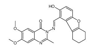 4(3H)-Quinazolinone,6,7-dimethoxy-2-methyl-3-[[(6,7,8,9-tetrahydro-2-hydroxydibenzofuran-1-yl)methylene]amino]-(9CI) picture