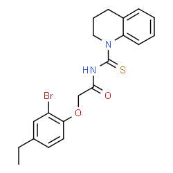 2-(2-bromo-4-ethylphenoxy)-N-(3,4-dihydro-1(2H)-quinolinylcarbonothioyl)acetamide Structure