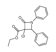 1,4-Diphenyl-3-chloro-3-ethoxycarbonyl-azetidin-2-one结构式