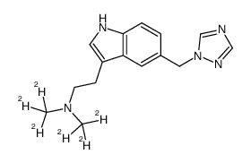 2-[5-(1,2,4-triazol-1-ylmethyl)-1H-indol-3-yl]-N,N-bis(trideuteriomethyl)ethanamine结构式