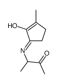 3-[(2-hydroxy-3-methylcyclopent-2-en-1-ylidene)amino]butan-2-one Structure