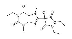 chloro-(1-ethyl-3,7-dimethyl-2,6-dioxo-2,3,6,7-tetrahydro-1H-purin-8-yl)-malonic acid diethyl ester结构式