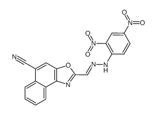 2-[(2,4-Dinitro-phenyl)-hydrazonomethyl]-naphtho[1,2-d]oxazole-5-carbonitrile结构式