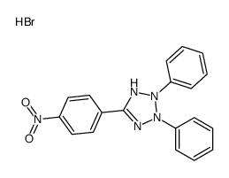 5-(4-nitrophenyl)-2,3-diphenyl-1H-tetrazol-1-ium,bromide结构式
