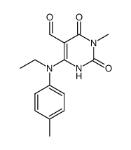 6-(N-ethyl-4-methyl-anilino)-3-methyl-2,4-dioxo-1,2,3,4-tetrahydro-pyrimidine-5-carbaldehyde结构式