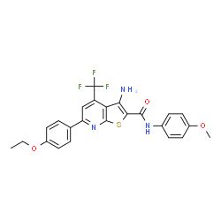 3-amino-6-(4-ethoxyphenyl)-N-(4-methoxyphenyl)-4-(trifluoromethyl)thieno[2,3-b]pyridine-2-carboxamide结构式