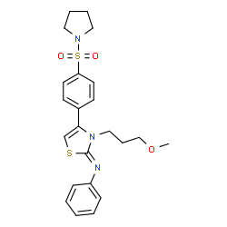 N-(3-(3-methoxypropyl)-4-[4-(1-pyrrolidinylsulfonyl)phenyl]-1,3-thiazol-2(3H)-ylidene)-N-phenylamine结构式