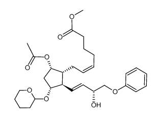 methyl (Z)-7-((1R,2R,3R,5S)-5-acetoxy-2-((R,E)-3-hydroxy-4-phenoxybut-1-en-1-yl)-3-((tetrahydro-2H-pyran-2-yl)oxy)cyclopentyl)hept-5-enoate Structure