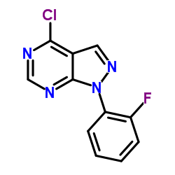 4-chloro-1-(2-fluorophenyl)-1H-pyrazolo[3,4-d]pyrimidine structure