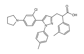 3-[5-(2-Chloro-4-pyrrolidin-1-yl-phenyl)-1-p-tolyl-1H-pyrazol-3-yl]-2-m-tolyl-propionic acid结构式