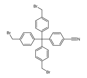 4-[tris[4-(bromomethyl)phenyl]methyl]benzonitrile Structure