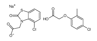sodium,2-(4-chloro-2-methylphenoxy)acetate,2-(4-chloro-2-oxo-1,3-benzothiazol-3-yl)acetic acid结构式