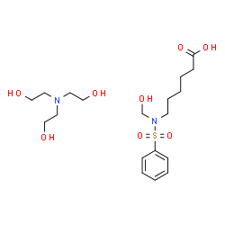 6-[(hydroxymethyl)(phenylsulphonyl)amino]hexanoic acid, compoundwith 2,2',2''-nitrilotriethanol (1:1) Structure