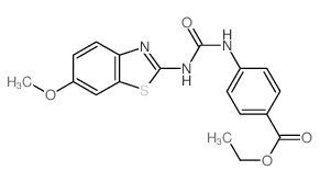 Benzoicacid, 4-[[[(6-methoxy-2-benzothiazolyl)amino]carbonyl]amino]-, ethyl ester Structure