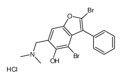 2,4-dibromo-6-[(dimethylamino)methyl]-3-phenyl-1-benzofuran-5-ol,hydrochloride结构式