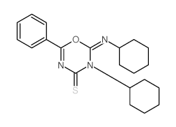 4H-1,3,5-Oxadiazine-4-thione,3-cyclohexyl-2-(cyclohexylimino)-2,3-dihydro-6-phenyl- structure