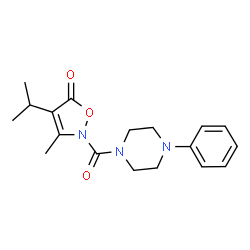 Piperazine,1-[[3-methyl-4-(1-methylethyl)-5-oxo-2(5H)-isoxazolyl]carbonyl]-4-phenyl- (9CI) picture