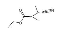 Cyclopropanecarboxylic acid, 2-cyano-2-methyl-, ethyl ester, trans- (9CI) picture