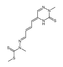 methyl (E,Z,E)-[4-(3,4-dihydro-2-methyl-3-thioxo-1,2,4-triazin-5(2H)-ylidene)-2-butenylidene]methylhydrazinecarbodithioate Structure