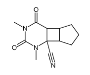 decahydro-1,3-dimethyl-2,4-dioxo-7bH-cyclopenta[3,4]cyclobuta[1,2-d]pyrimidine-7b-carboniotrile结构式