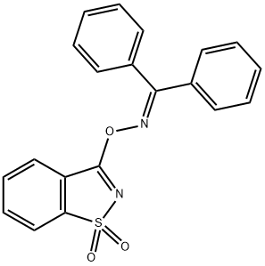 Benzophenone O-[(1,2-benzisothiazole-1,1-dioxide)-3-yl]oxime structure