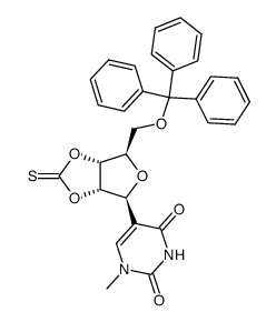 1-Methyl-2',3'-O-(thionocarbonyl)-5'-O-tritylpseudouridine Structure