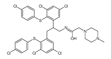 N-[2,3-bis[3,5-dichloro-2-(4-chlorophenyl)sulfanylphenyl]propyl]-2-(4-methylpiperazin-1-yl)acetamide结构式