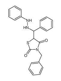 3-Benzyl-2,4-dioxo-5-[α-(2-phenylhydrazino)-benzyl]-tetrahydro-1,3-thiazole结构式