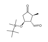 (1S,2S,5S)-5-{[tert-butyl(dimethyl)silyl]oxy}-2-methyl-3-oxocyclopentanecarbaldehyde Structure