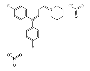 bis(4-fluorophenyl)-(3-piperidin-1-ium-1-ylidenepropylidene)azanium,dinitrate结构式