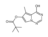 Propanoic acid, 2,2-dimethyl-, 1,4-dihydro-5-Methyl-4-oxopyrrolo[2,1-f][1,2,4]triazin-6-yl ester Structure