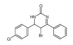 5-bromo-6-(4-chlorophenyl)-4-phenyl-5,6-dihydropyrimidin-2(1H)-one Structure