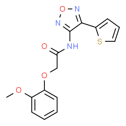 2-(2-Methoxyphenoxy)-N-[4-(2-thienyl)-1,2,5-oxadiazol-3-yl]acetamide structure