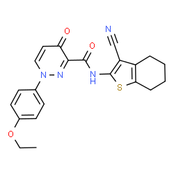 N-(3-cyano-4,5,6,7-tetrahydro-1-benzothien-2-yl)-1-(4-ethoxyphenyl)-4-oxo-1,4-dihydro-3-pyridazinecarboxamide structure