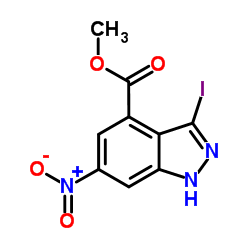 Methyl 3-iodo-6-nitro-1H-indazole-4-carboxylate structure