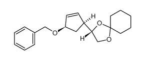 (2S)-2-[(1S,4R)-4-(benzyloxy)cyclopent-2-en-1-yl]-1,4-dioxaspiro[4.5]decane结构式