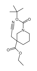 1-tert-Butyl 3-ethyl 3-(cyanomethyl)piperidine-1,3-dicarboxylate Structure