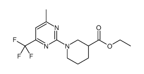 3-Piperidinecarboxylic acid, 1-[4-methyl-6-(trifluoromethyl)-2-pyrimidinyl]-, ethyl ester structure