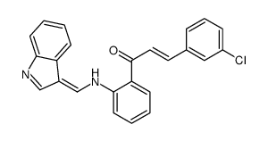 (E)-3-(3-chlorophenyl)-1-[2-[[(Z)-indol-3-ylidenemethyl]amino]phenyl]prop-2-en-1-one结构式