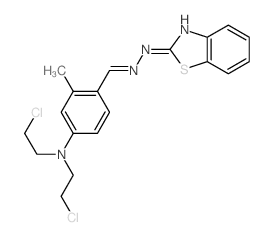 Benzaldehyde,4-[bis(2-chloroethyl)amino]-2-methyl-, 2-(2-benzothiazolyl)hydrazone Structure